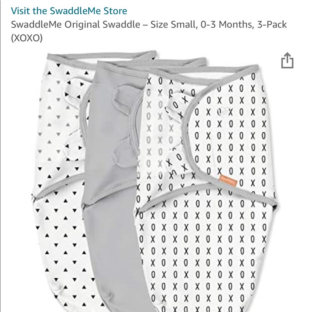 Swaddle me size SM 3 pack unisex XOXO model
